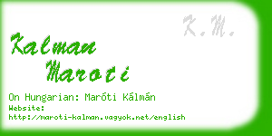 kalman maroti business card
